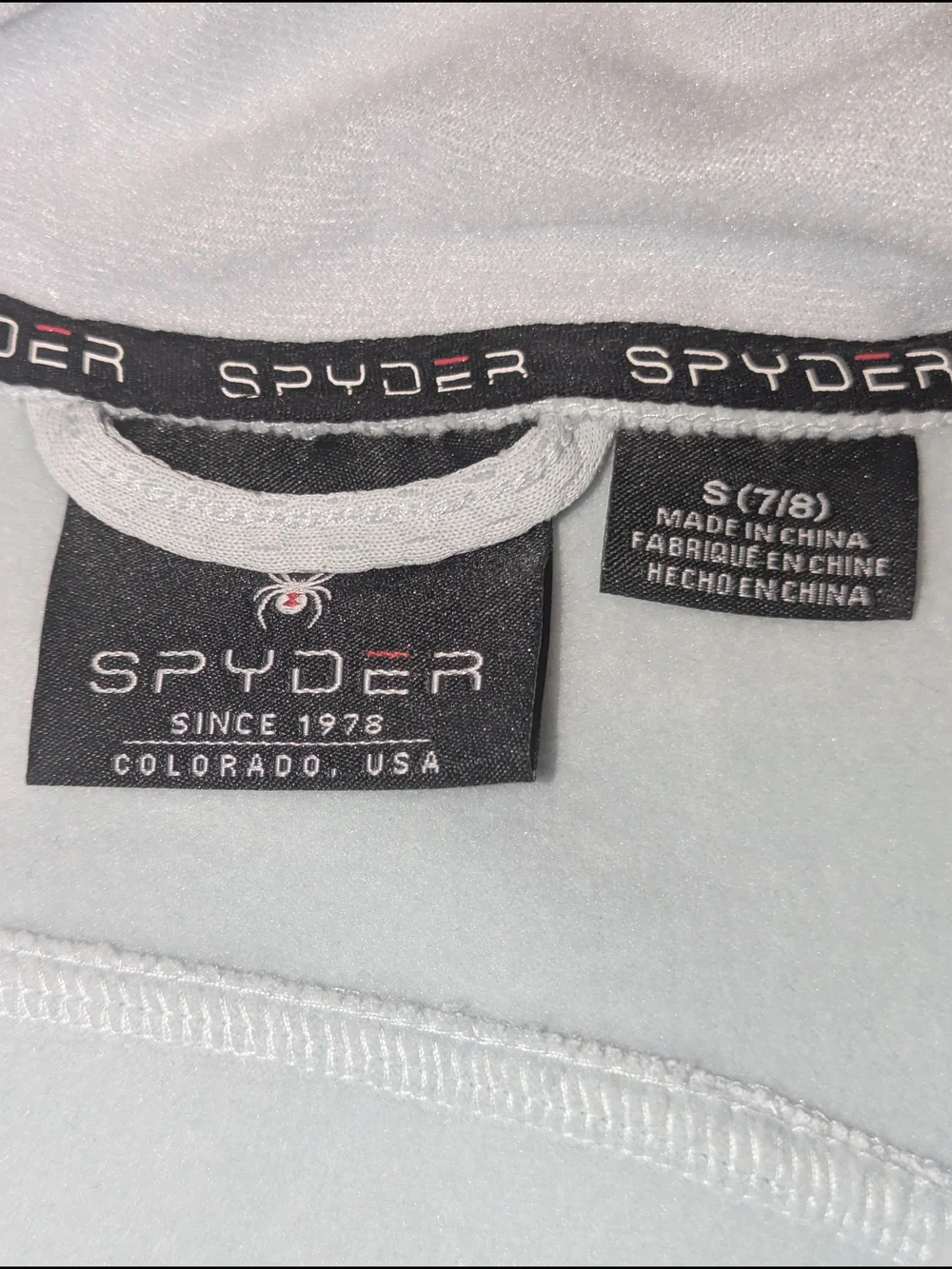 Spyder Light Blue Teddy Full-Zip Kids Jacket